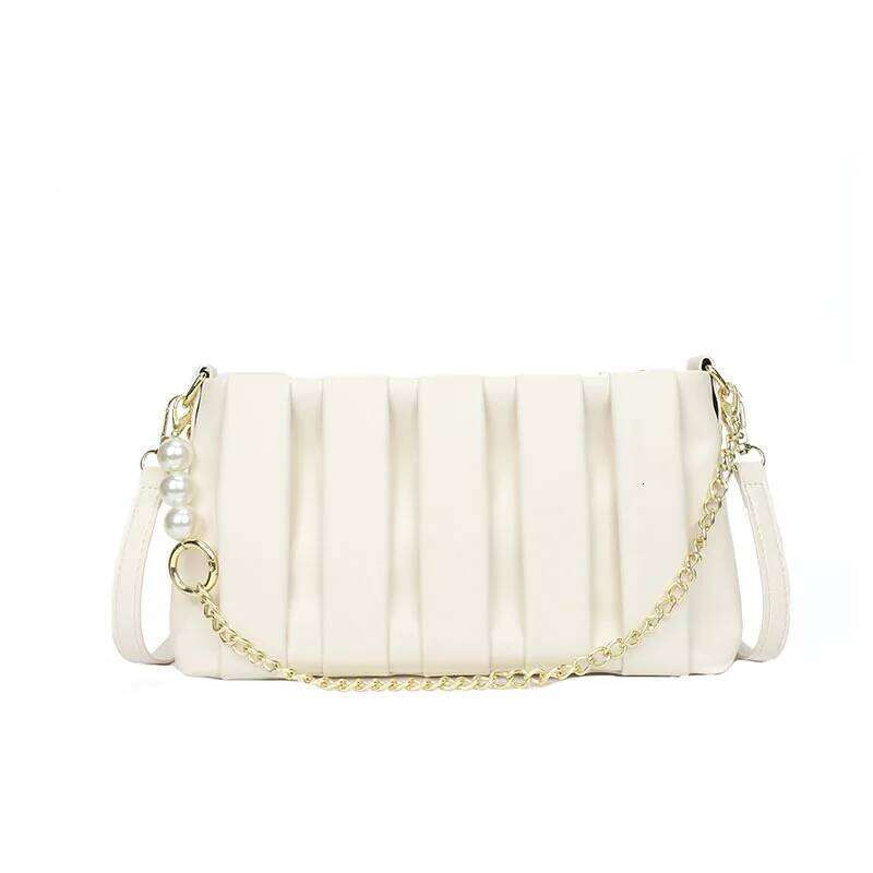Trendy 2025 Korean Version Pleated Small Square Shoulder Bag - Ins Popular, Versatile Armpit Carry for Women