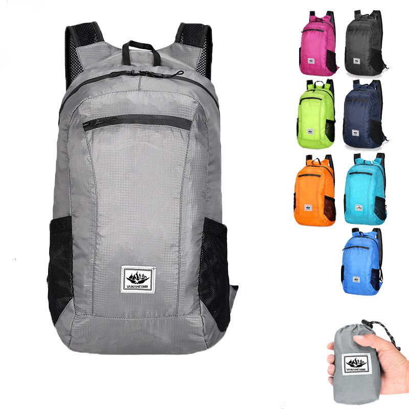 Free Shipping Selected Source Outdoors Folding Bag Colorful Outdoor Backpack Large Capacity Designer Bag Lightweight Printed Logo Travel Sports Backpa
