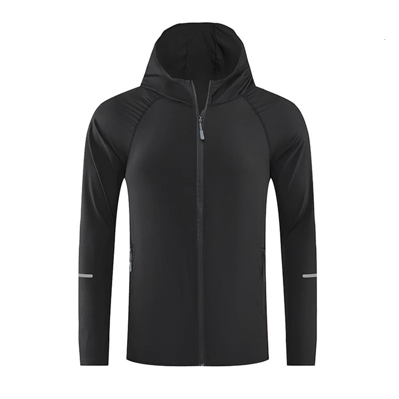 Running Jacket Reflective Summer Quick Dry Gym Coat Hooded Jogging Sun Protection Fishing Outdoor Hiking Breathable Thin Jackets 250529