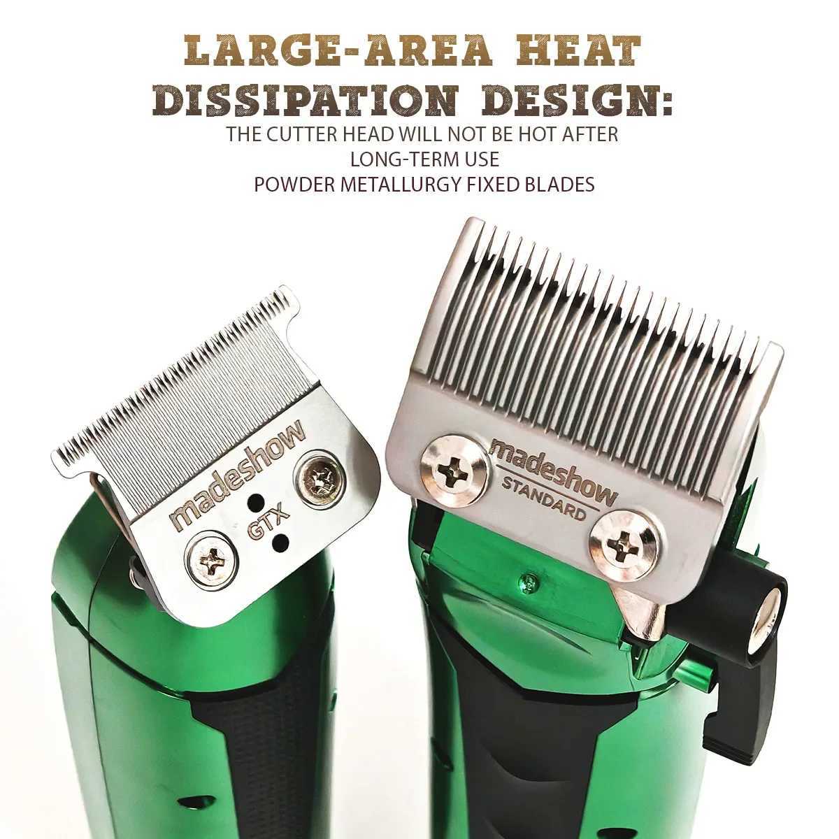 KULILANG R66 Green Professional Oil Head Gradient Electric Hair Clipper Titanium Plated Ceramic Blade 7200rpm Hair Salon Trimmer S2562 - view 3