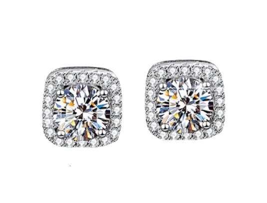 Luxury Bling Moissanite Earrings for Women Sterling Silver Wedding Studs with GRA Certificate Available
