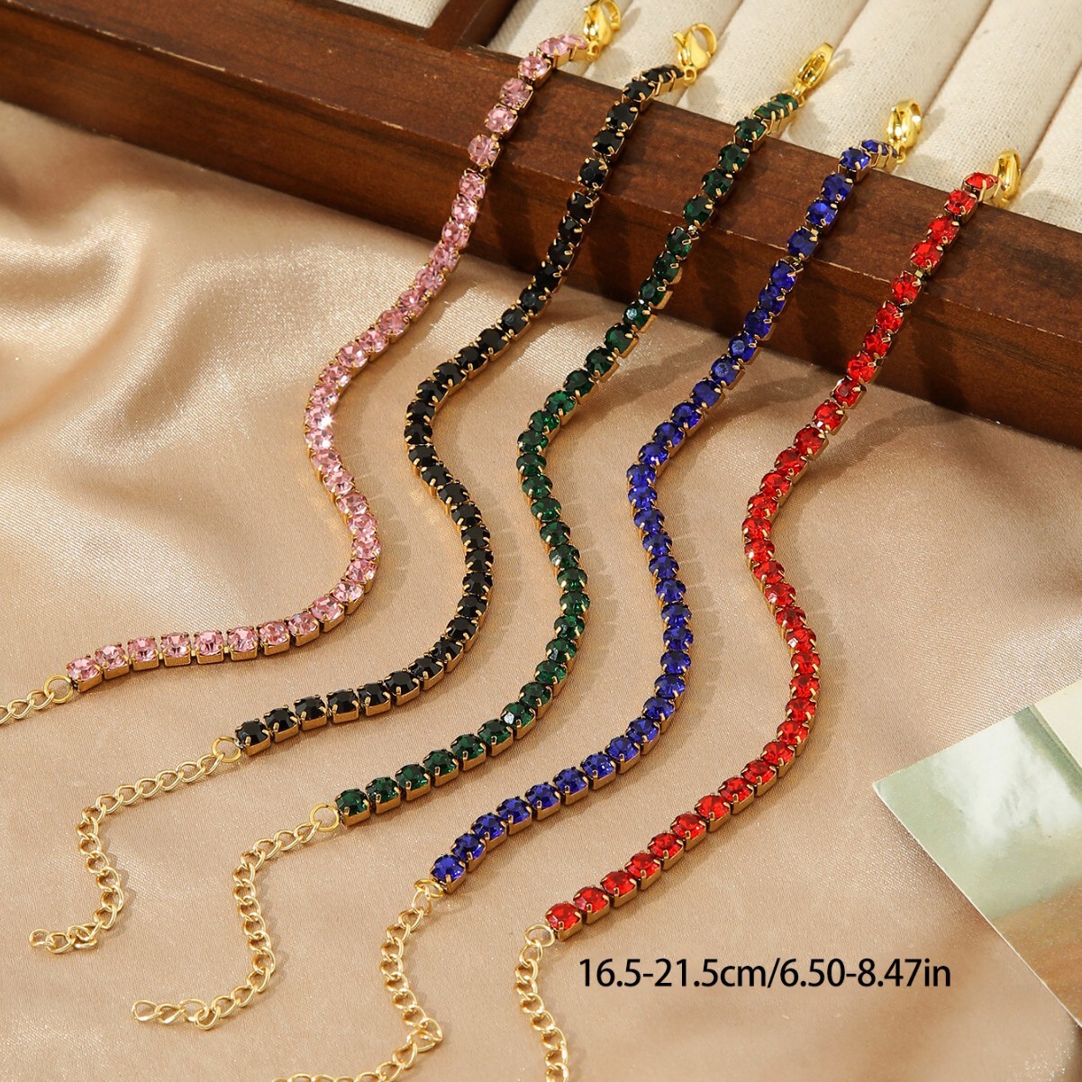 New Fashion Titanium Stainless Steel Jewelry Gold Plated Full Zircon Women's Bracelet