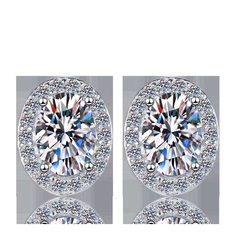 Gorgeous Aesthetic Withe GRA Certified VVs1 D Color VVS1 Oval Diamond Moissanite 925 Sterling Silver Earrings