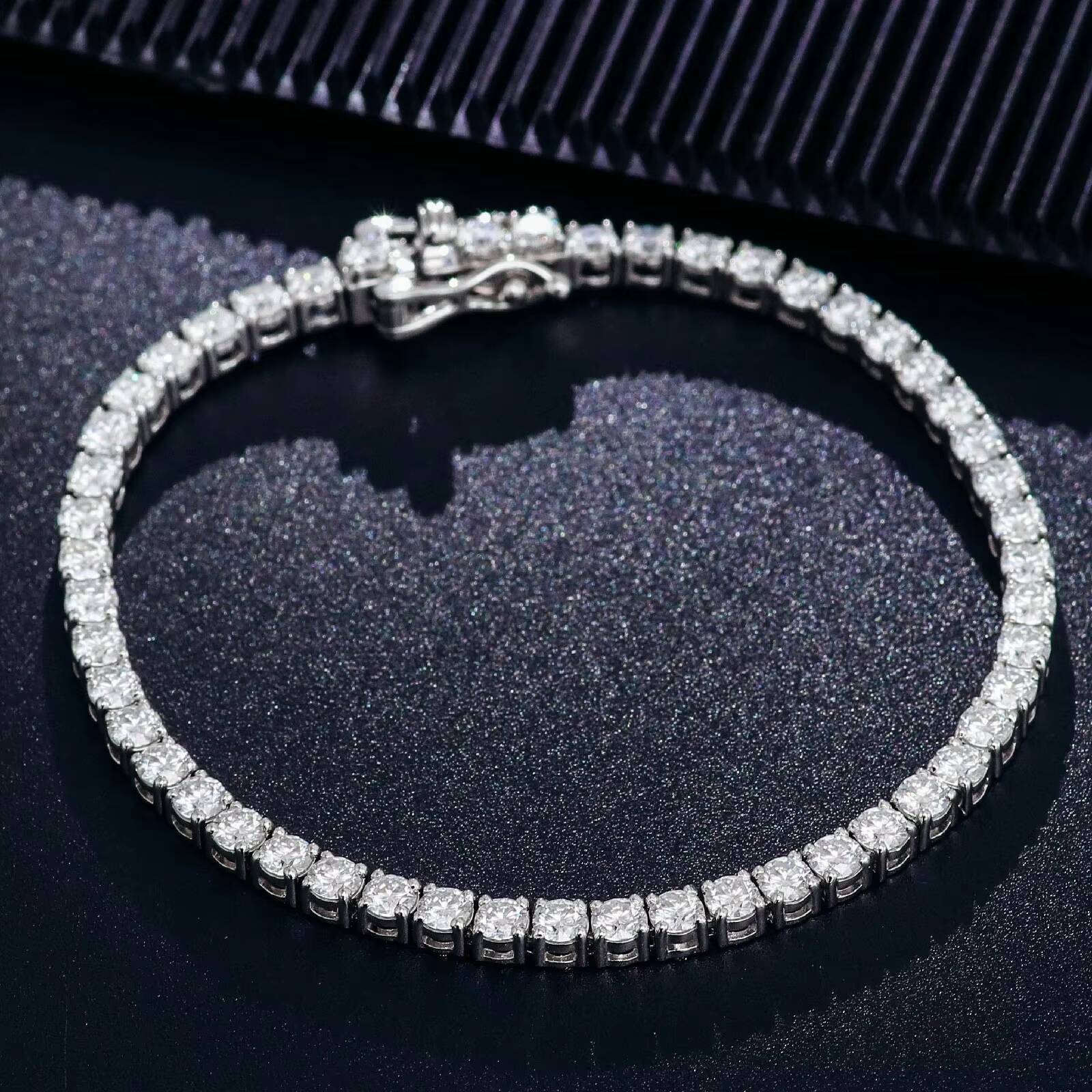 Factory Price 3mm Chain 10k 14k Moissanite Tennis Fashion Jewelry Bracelet in Stock