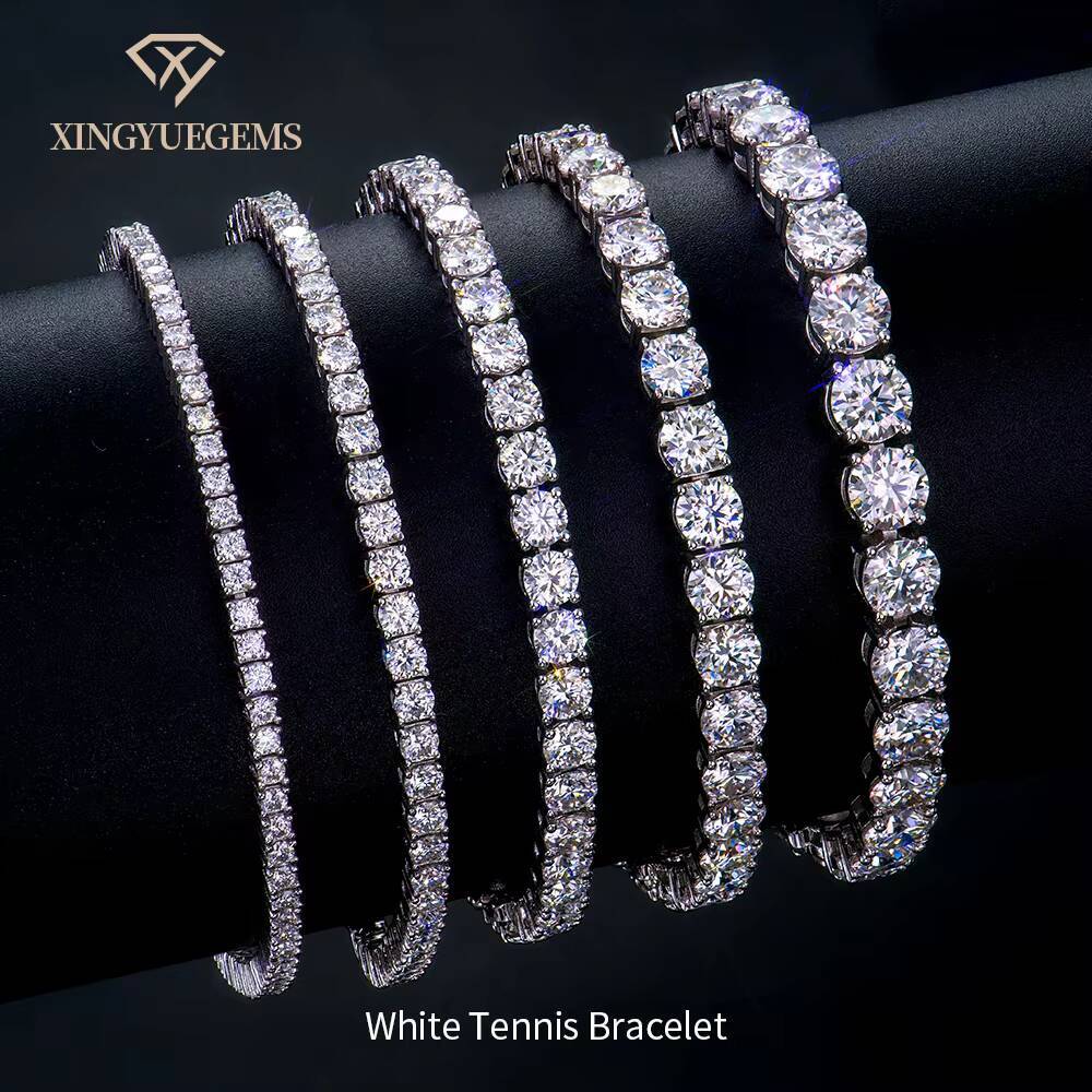 Mossanite Moissanite Chain Bracelet Jewelry Manufacturer 2-6mm VVS Tennis Fashion Unisex Hip-Hop Men's Gift