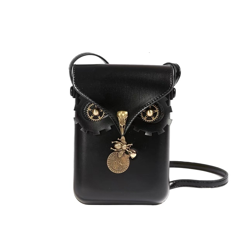 designer Manufacturer New Model Phone Bag for Women Retro Cute Owl and Bee Pendant Saddle Bag Shell Crossbody Small Bag