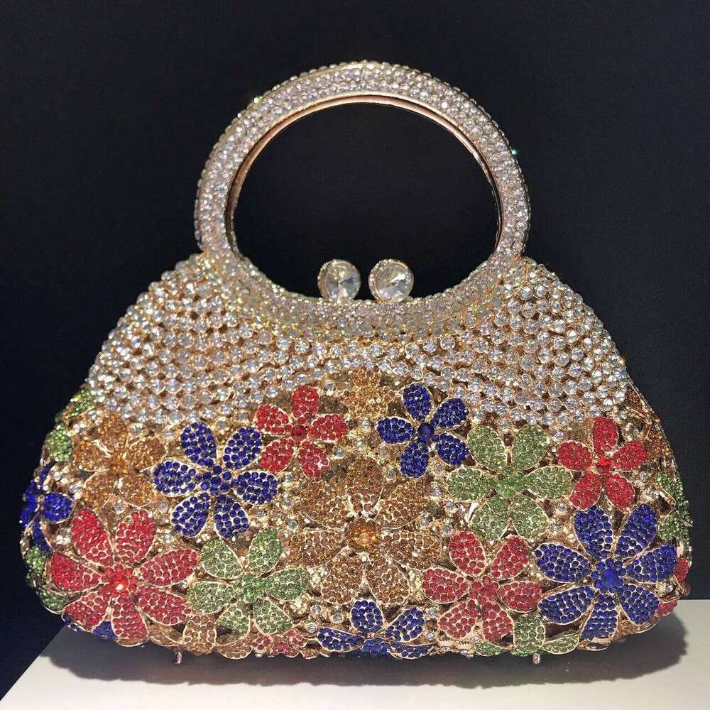 Designer Luxury Daisy Flower Rhinestone Tote Bag Crystal Women Evening Bags Designer Party Banquet Clutch Purse Fashion Diamone Handbag