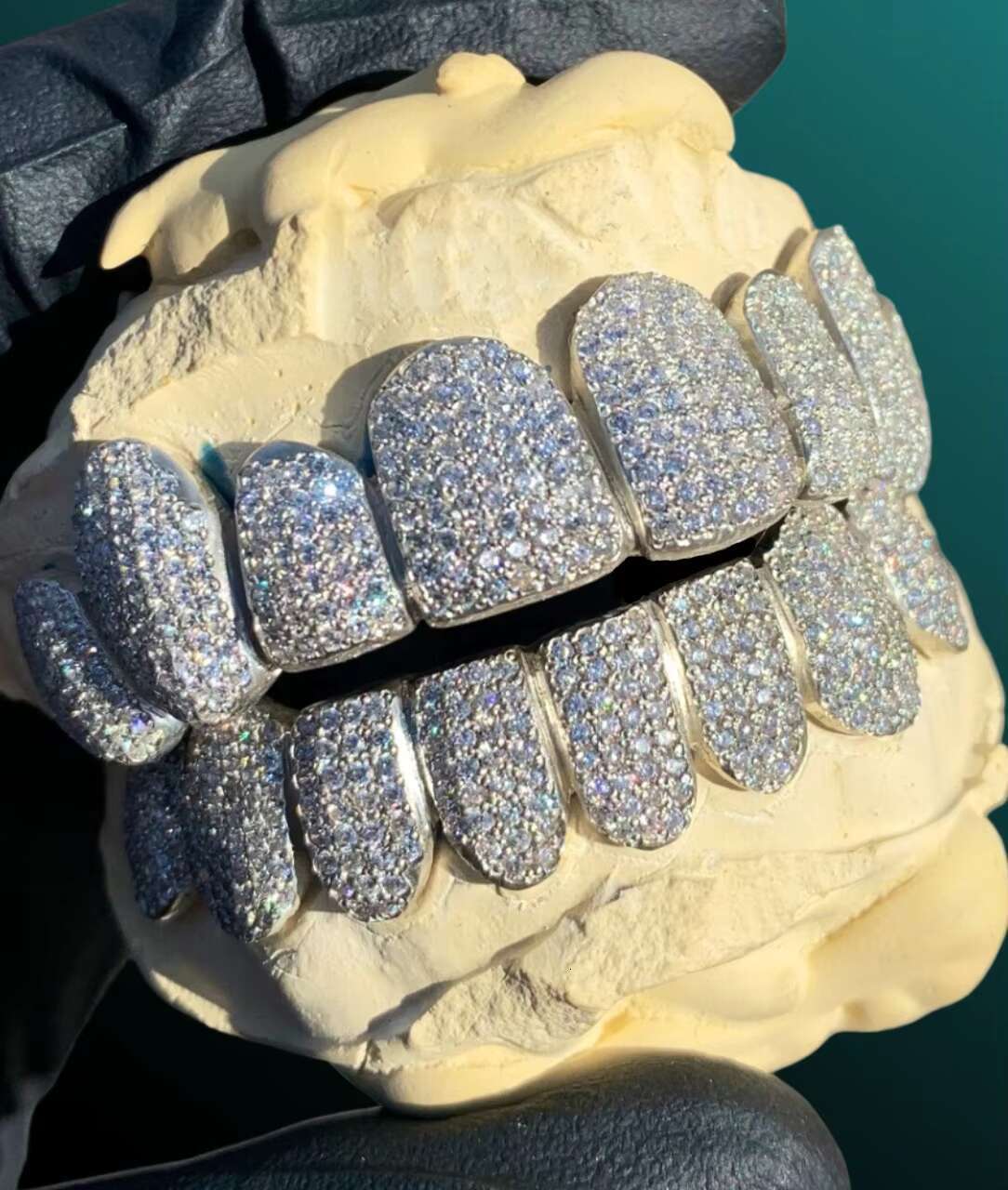 Most Expensive Premium Quality Silver Teeth Studded Moissanite Diamond Teeth Available at Affordable Price