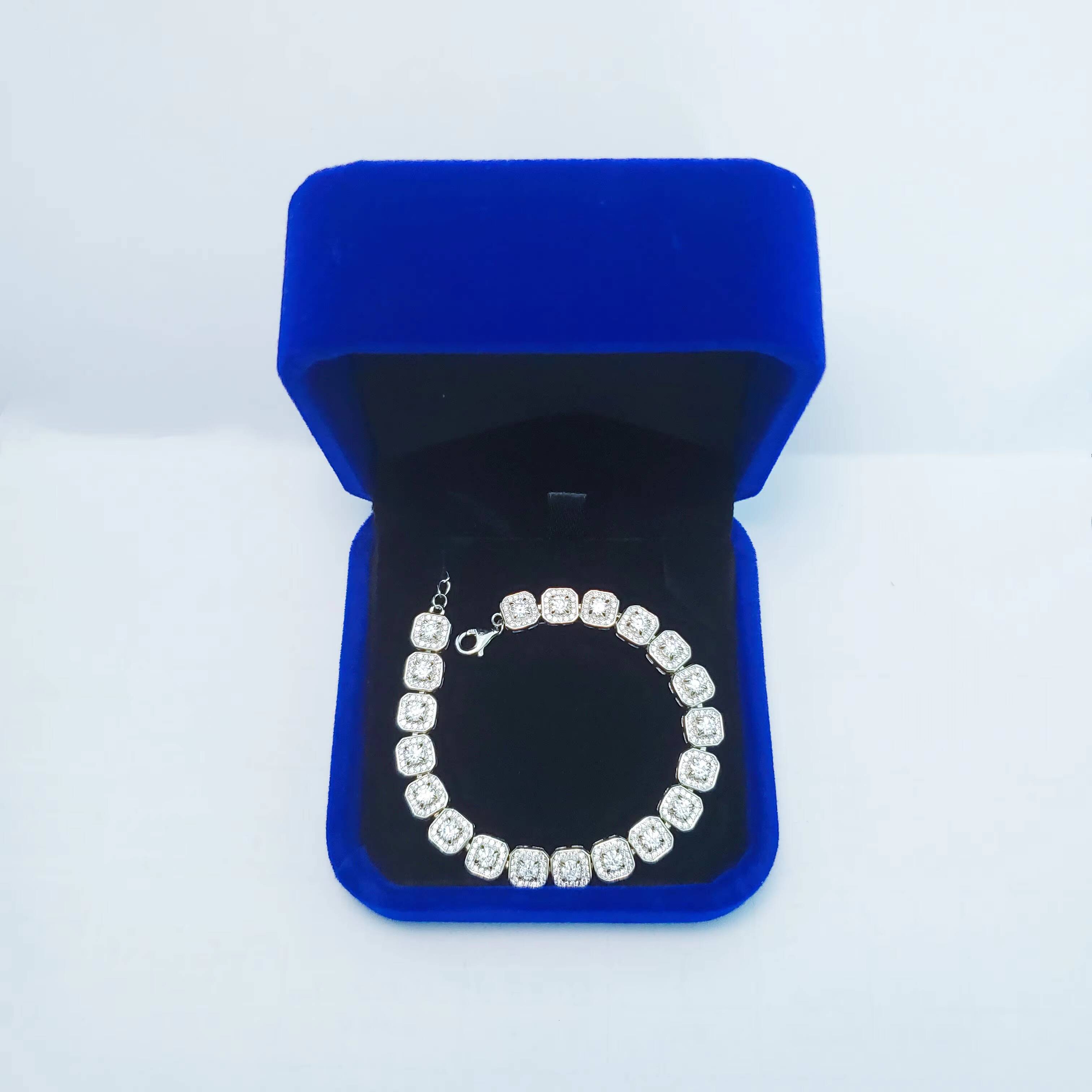 DecoraVS 3mm Ice Sterling Sier Sparkling Silicon Tennis Bracelet Chain
