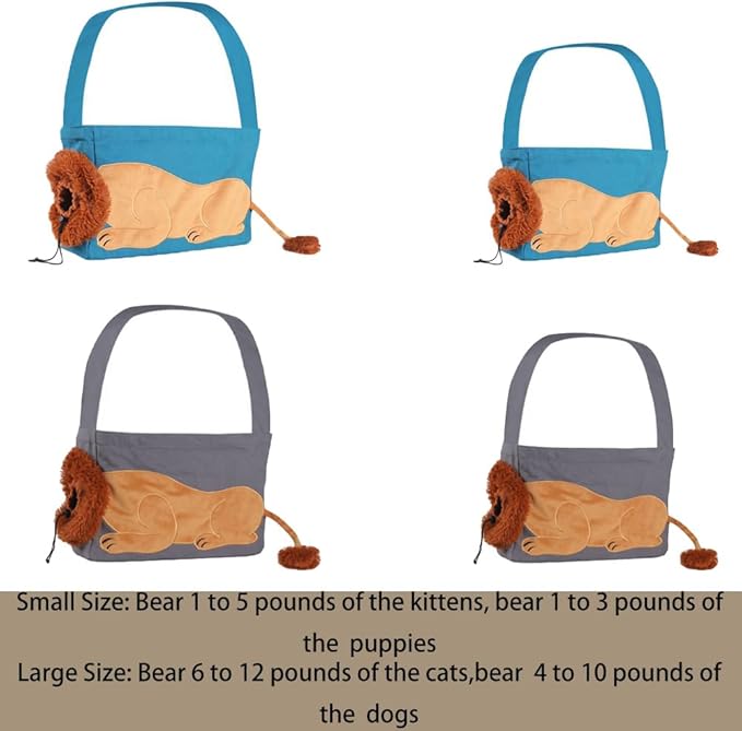 Pet Sling Carrier,Cat and Dog Sling Bag, Hands-Free, Spacious and Comfortable, Breathable mesh Bag with Safety Chain and Interactive Window L C31