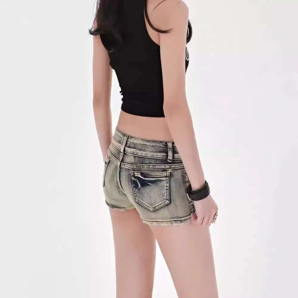 Denim Shorts Jeans Shorts American Style Spicy Girl Low Waist Denim Ultra Shorts Women Summer New Tight Bodycon Hot Vintage Straight Pants Ripped Shor