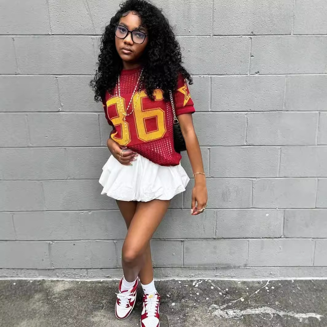 Designer T Shirt Summer New Style Patchwork Fashion Versatile Printed Mesh Breathable Sports Style Sweater Short Sleeve Top Essentials Summer Dress