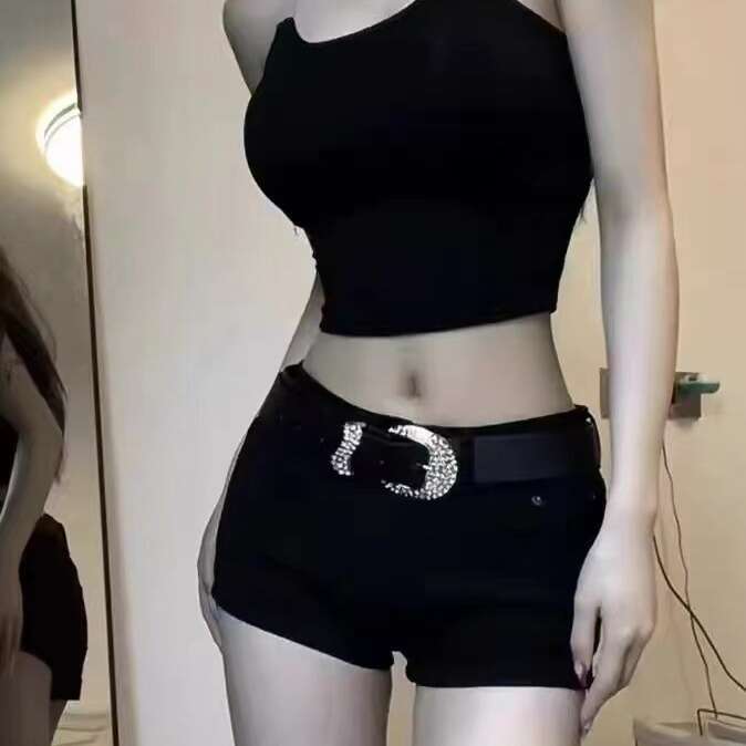 Denim Shorts Jeans Shorts American Style Spicy Girl Low Waist Tight Elastic Denim Ultra Shorts Women Summer New Slim Fit Slimming Wide Leg Hip Hugging