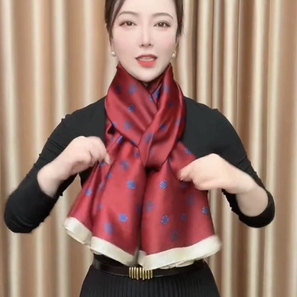 Long Spring and Autumn New Decorative Sun Protection Shawl Neck Printed Scarf Factory