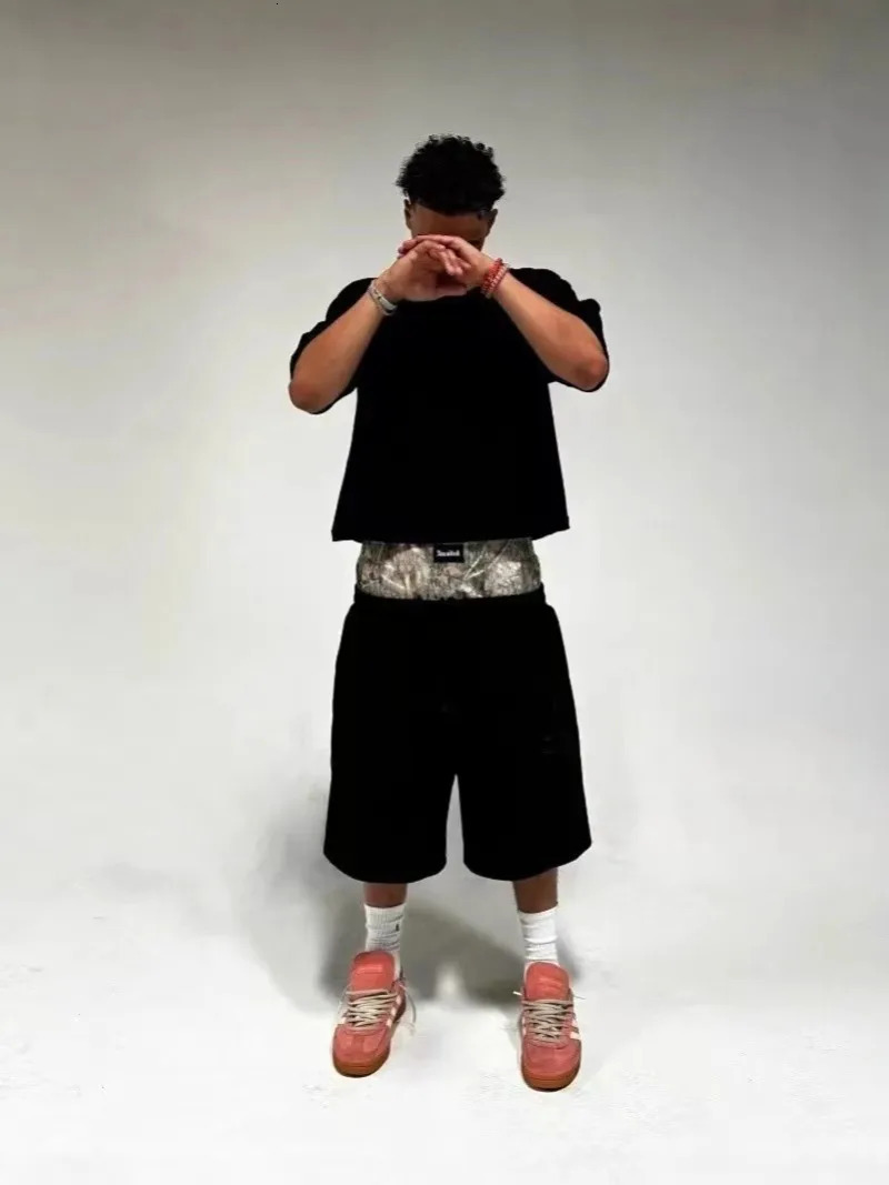 American fashion Gothic oversized double-layer casual pants mens Y2K streetwear Harajuku loose high waisted wide leg pants 250529