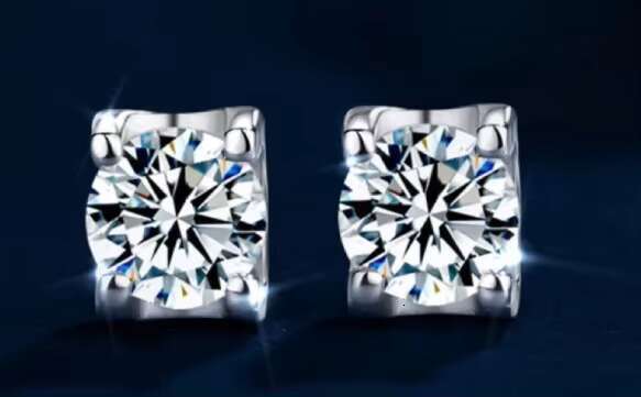 Luxury Bling Moissanite Earrings for Women Sterling Silver Wedding Studs with GRA Certificate Available