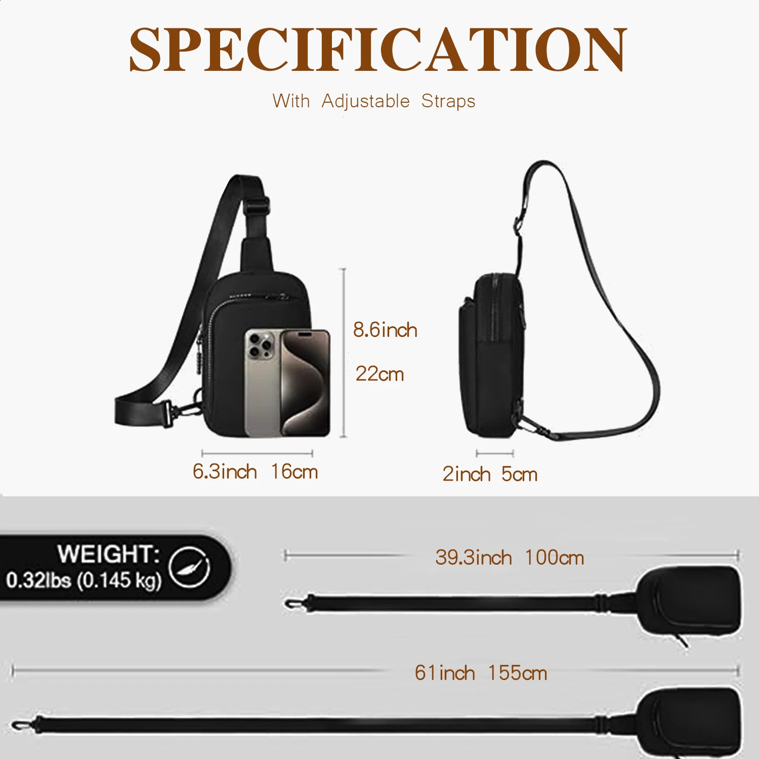 Women Chest Bags Traveling Fashion Sling Bag Casual Lightweight Portable Solid Color Purses Adjustable Strap for Outdoor Running 250528