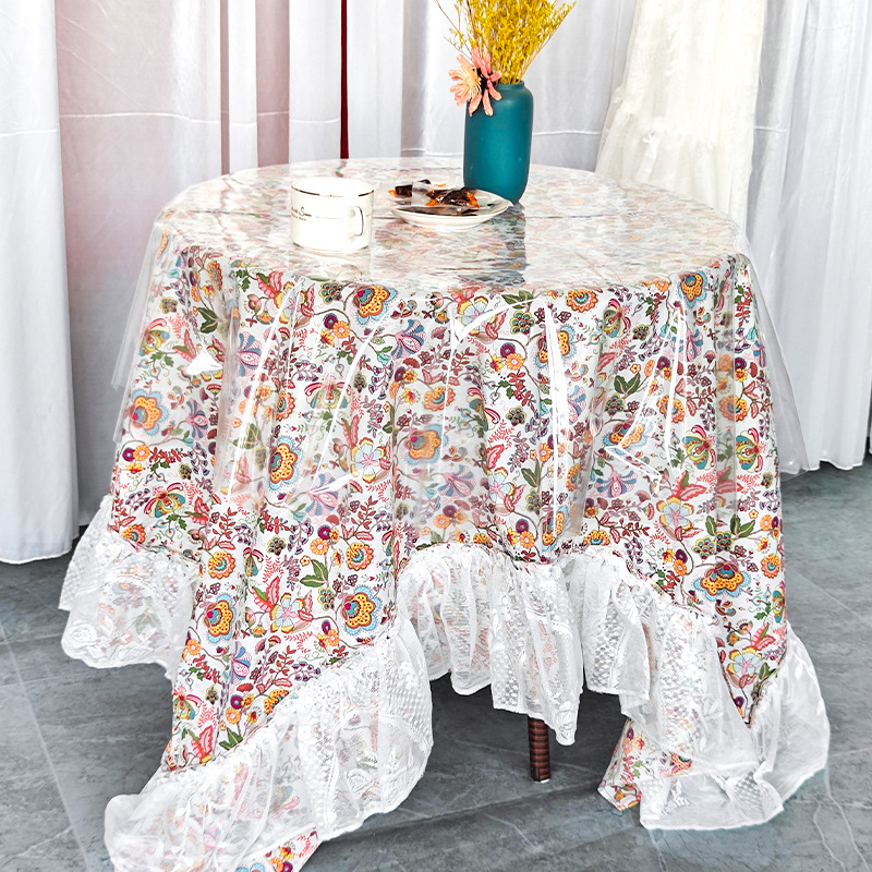 A613 light luxury tea table square tablecloth lace ruffle afternoon tea sun room sea view room pure cotton non-slip decorative cloth