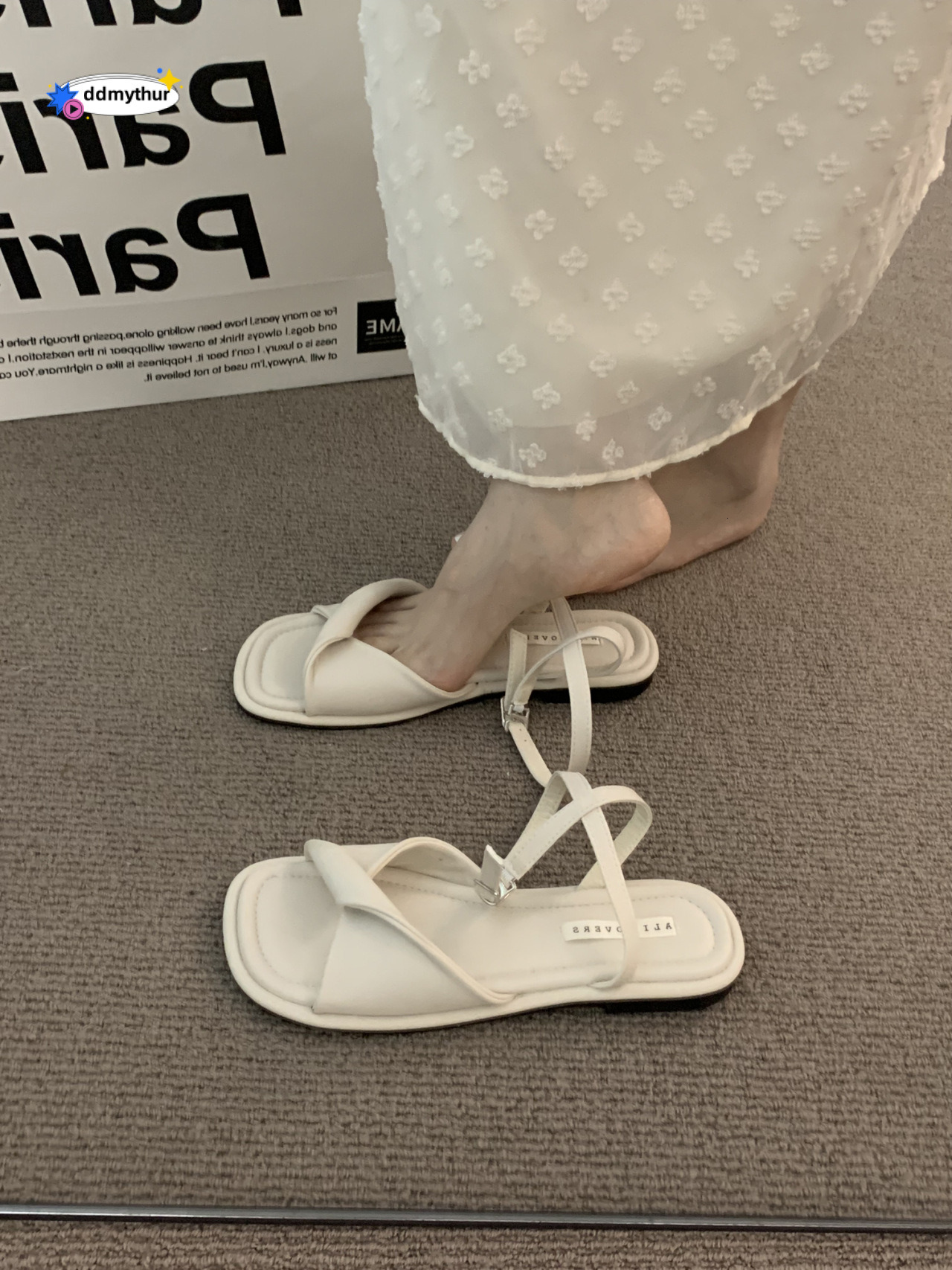 Versatile Comfortable Sandals for Women 2025 Spring Summer New Chunky Heel Open Toe Niche Style Roman Shoes to Match Dresses ddmythur