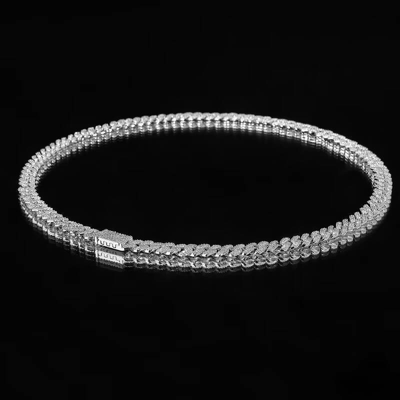8mm Zircon Corrosion Resistant Fashion Forward Cuban Chain Necklace