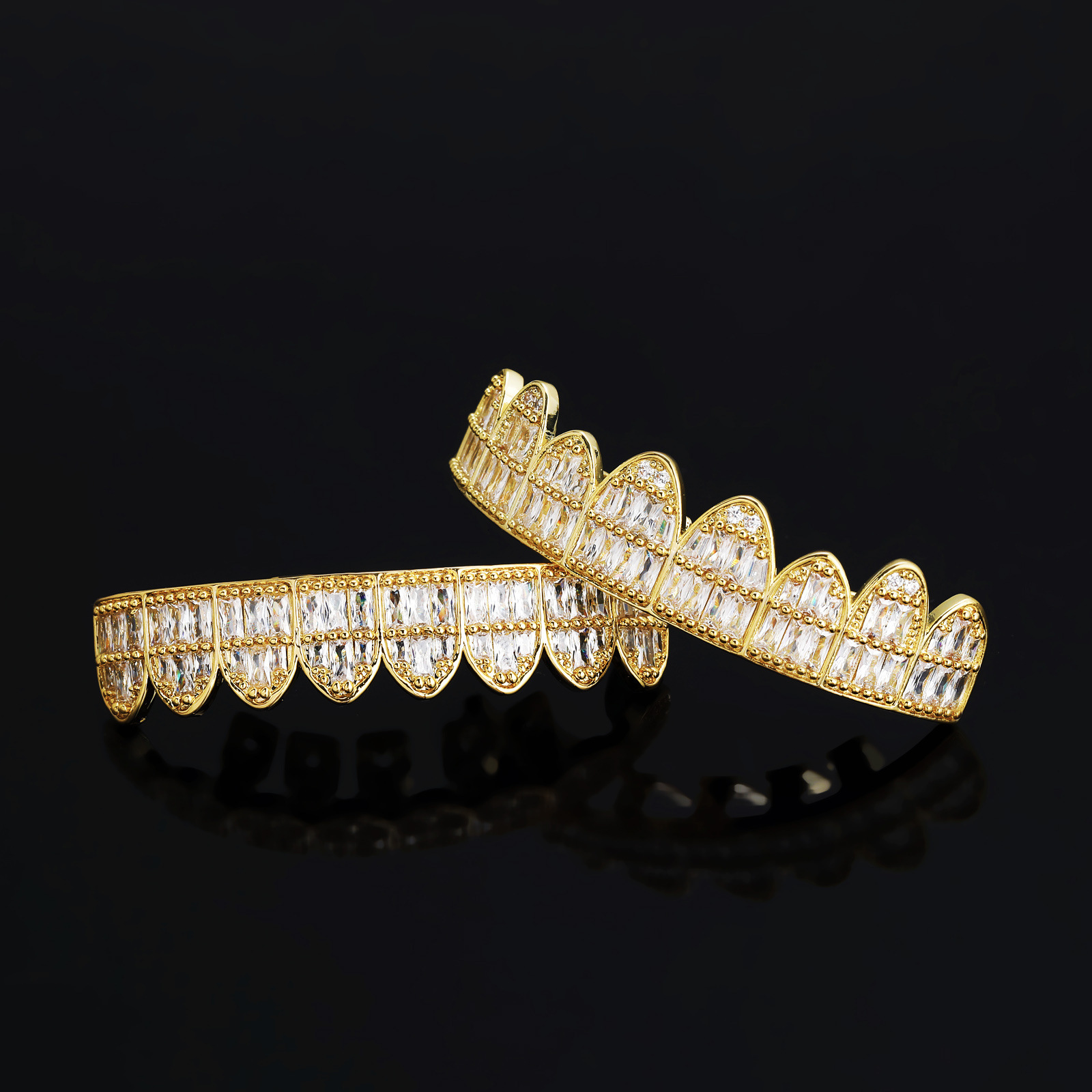 Hip Hop Jewelry Eight Teeth Bracelets T-Square Moissanite Halloween Decoration Jewelry Personalized Funny Mens Accessories moissanite