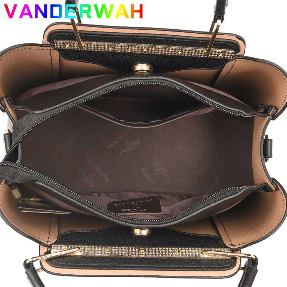 Soft Leather Handbags Women Bags Designer 3 Layers Shoulder Crossbody Sac Ladies Large Capacity Shopping Messenger Tote