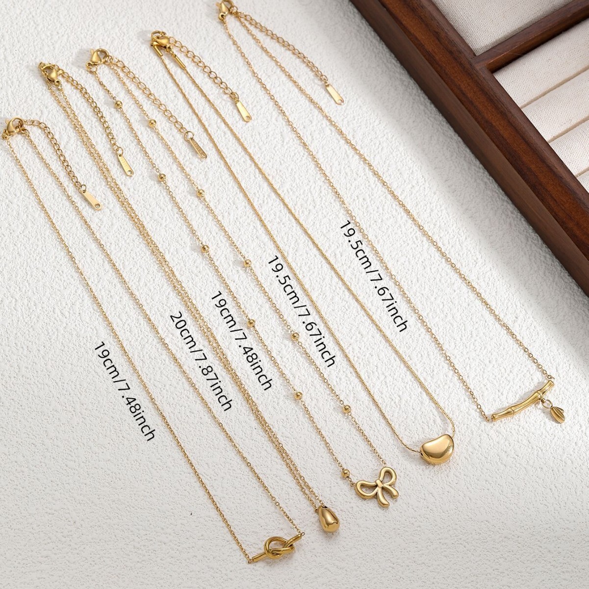 Nalan Sier Fresh Sweet Design Exquisite Simple Bead Box Necklace