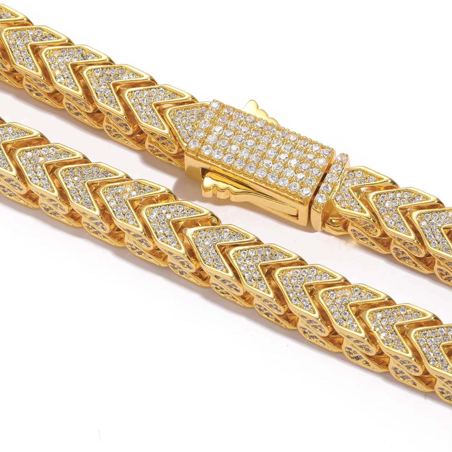 BES 8mm Fashion Sier Hip Hop Iced Out 5A Cubic Zirconia Full Miami Curb Cuban Chain Bg Rapper Necklace for Men Jewelry