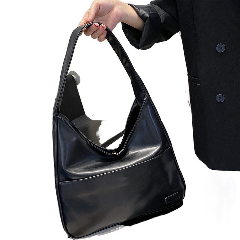 designer Soft PU Leather Tote Bag Large Capacity Women's Bag for Work Commute Can Hold Tablet Korean Style Simple Shoulder Bag