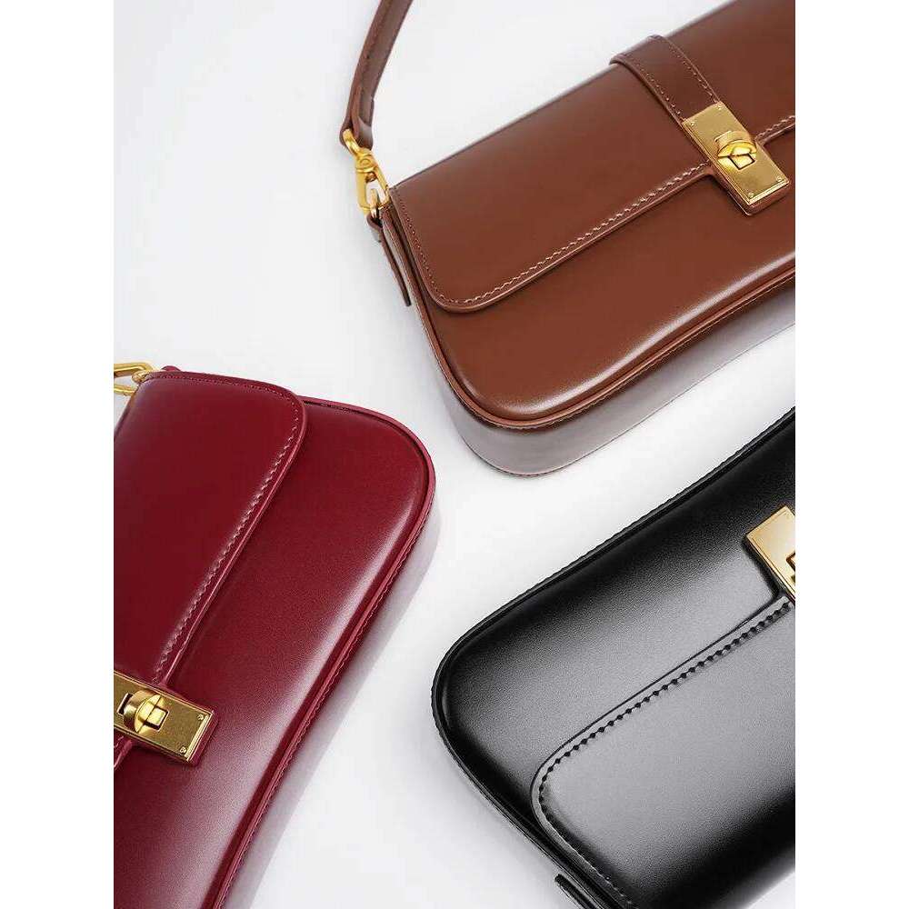 Genuine Leather Women Baguette Shoulder Cowhide Solid Color Handbag Underarm Fashion Ladies Shopping Bag Gift
