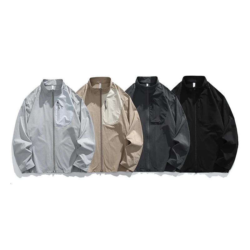 Lightweight Long Sleeve Jacket Spring Summer Men Outdoor Sport Coats Splicing Pocket Women Outdoor Coat Sports Quick Dry Jacket 250529
