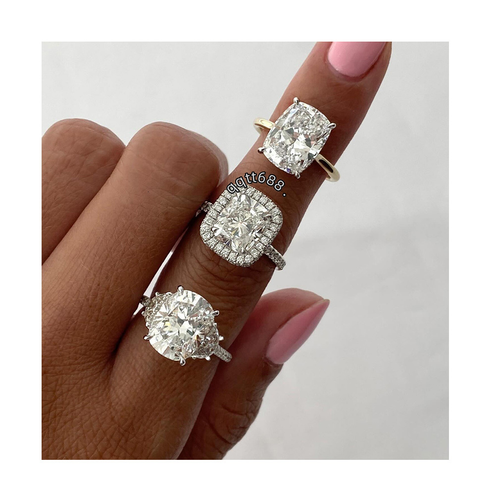 Fancy Cut Moissanite Diamond Rings Women Mujer Por Mayor Joyas De Plata 925 14K Gold Original Jewelry Manufacturer China