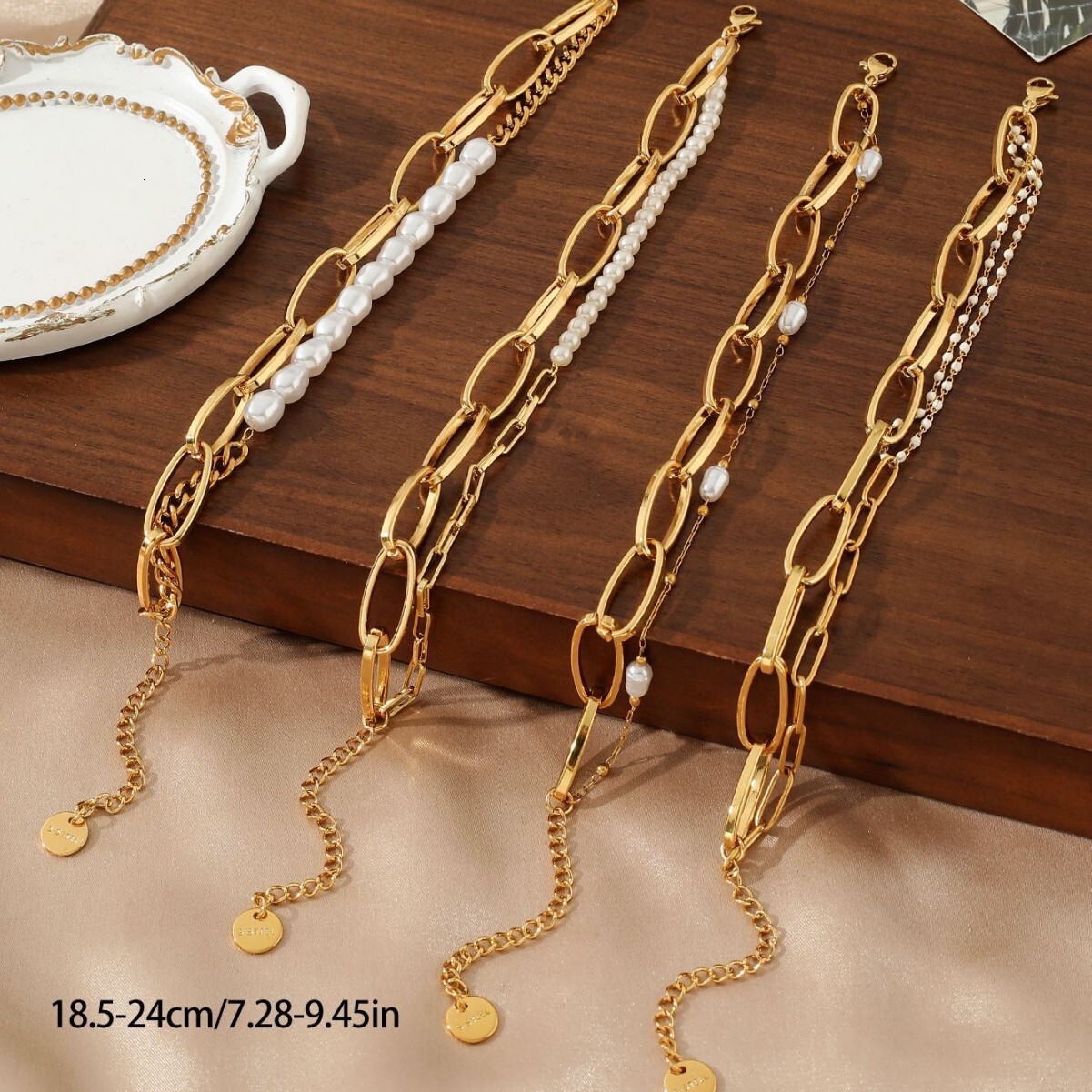 Creative Multi-layer Pearl Bracelet Simple Elegant Hip-hop Minimalist Chain