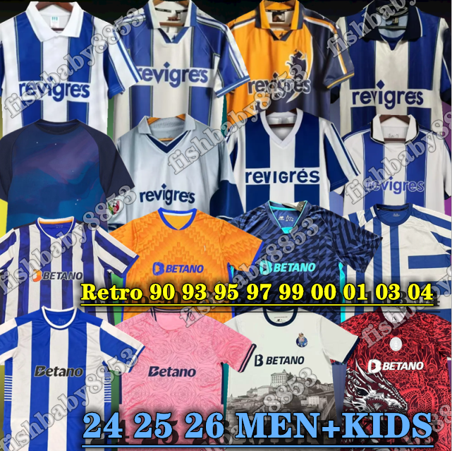 New 24 25 26 FC Portos Soccer jerseys OLIVEIRA Vintage 90 93 95 97 99 00 01 Retro Football Shirt SOWR CAMPEOES 2025 2026 PEPE SERGIO MEHDI LUIS DIAZ MATHEUS mens Kids KitS