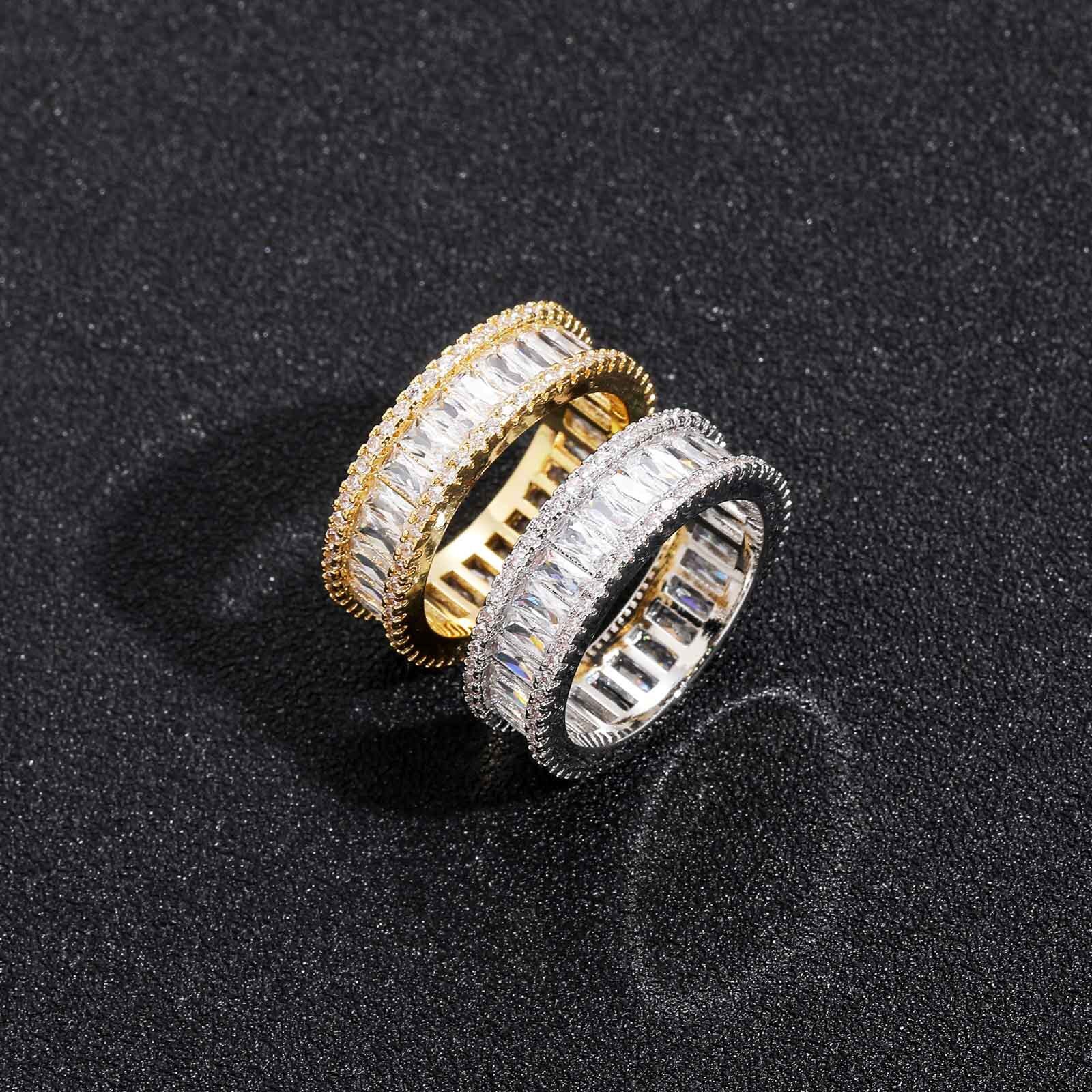 Cross Hip Hop Jewelry Set with Moissanite T Square Moissanite Ring Couple Simple Personality Mens Ring moissanite