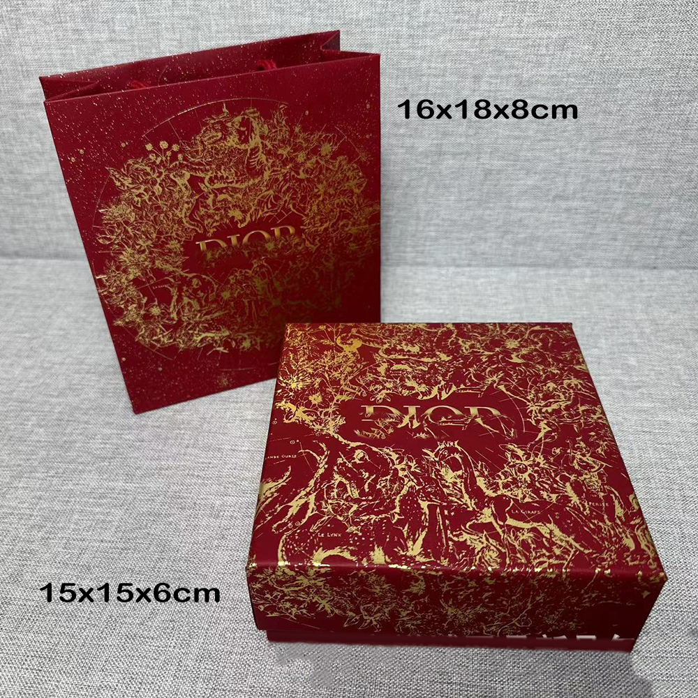 Designer Red Paper Gift Bag Box for Jewelry Cosmetics Lipstick Perfume Clothes Bags