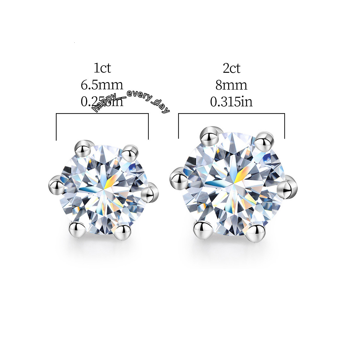 Moissanite Diamond Big Stud Huggie Earrings 925 Sterling Silver 14K 18k Gold 0.5 1 2 Ct for Women Luxury Wedding Jewelry