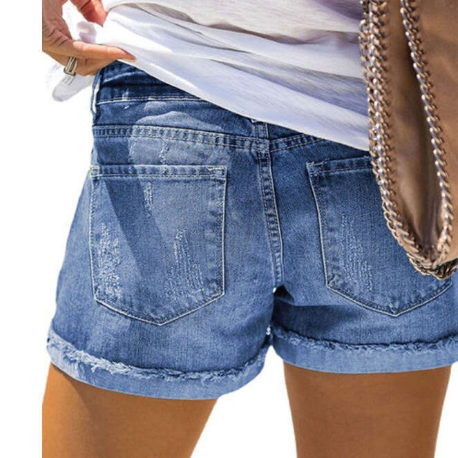 Denim Shorts Jeans Shorts Summer New Ripped Denim Shorts For Women With Unique Street Style Print And Patchwork Ripped Short Jeans