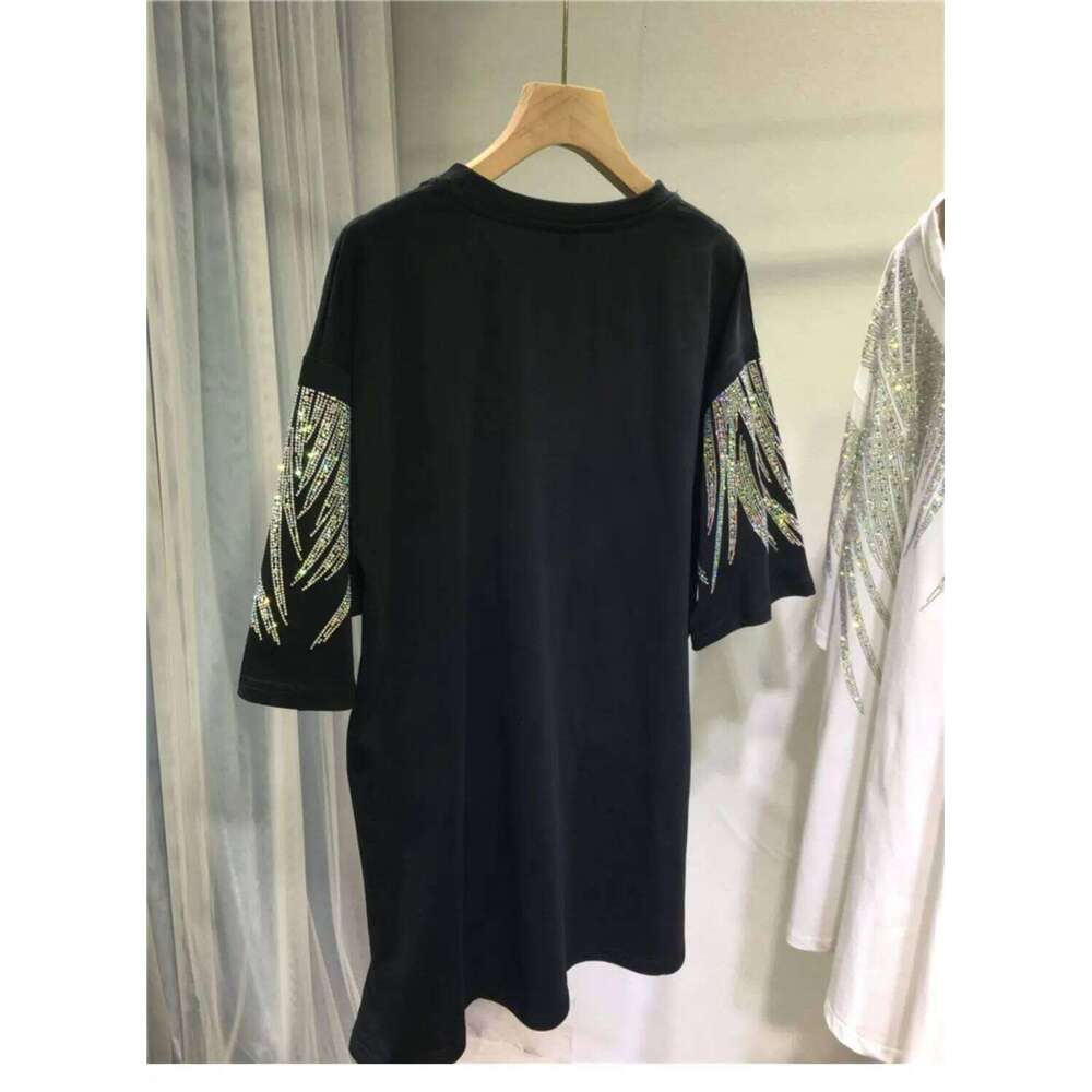 L-4XL Plus Tops Rhinestone Graphic T-shirts Large Size Tunic for Women Men Summer Cotton Women's Clothing Chubby Y2K