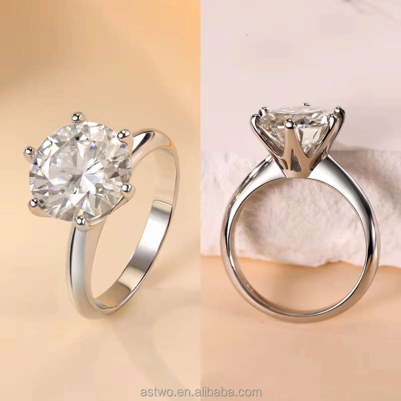 Big Size Moissanite Diamonds Round Shape Radiant Cut D VVS 3EX Moissanite Rings Women Engagement