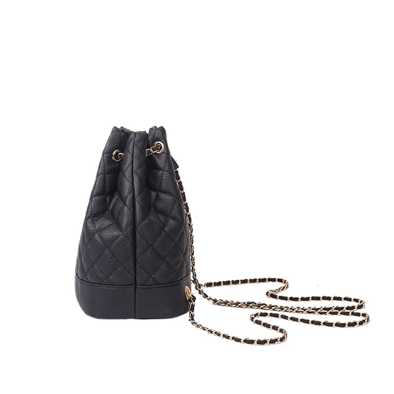 designer New 2025 Bucket Quilted Chain Backpack PU Leather Bag for Women Unique Design Single Shoulder Crossbody Bag Backpack