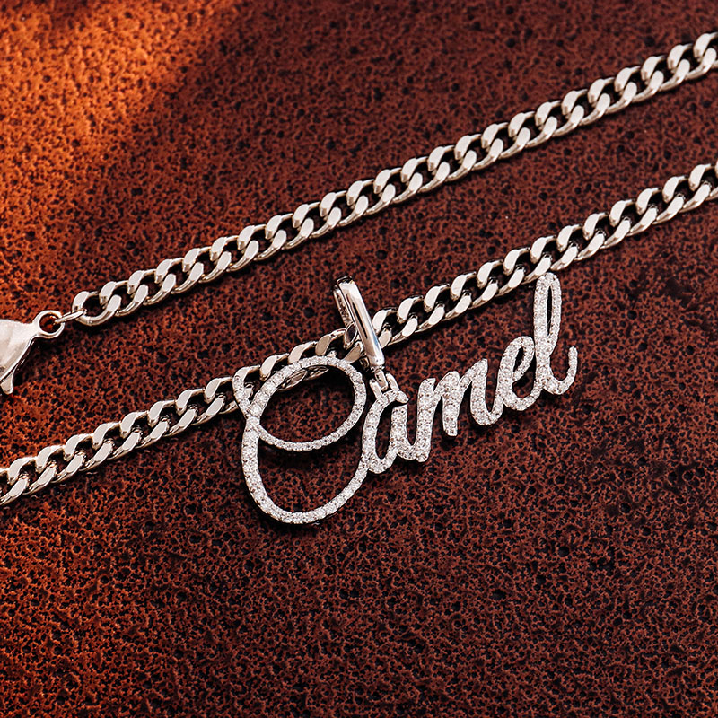 Provence Jewelry Customized Luxury Jewelry Sterling Silver With 14K Gold Plated Letter Pendant Necklace Hip Hop Iced Out DEF VVS Moissanite Initial Na