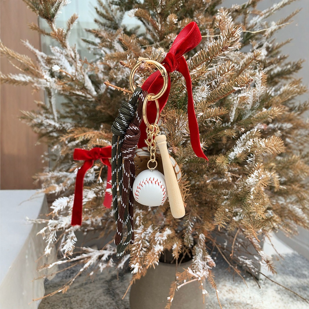 designer Bag Baseball Pendant~Ins Blogger Same Style Personalized Car Keychain Bag Pendant Woven Climbing Rope Pendant
