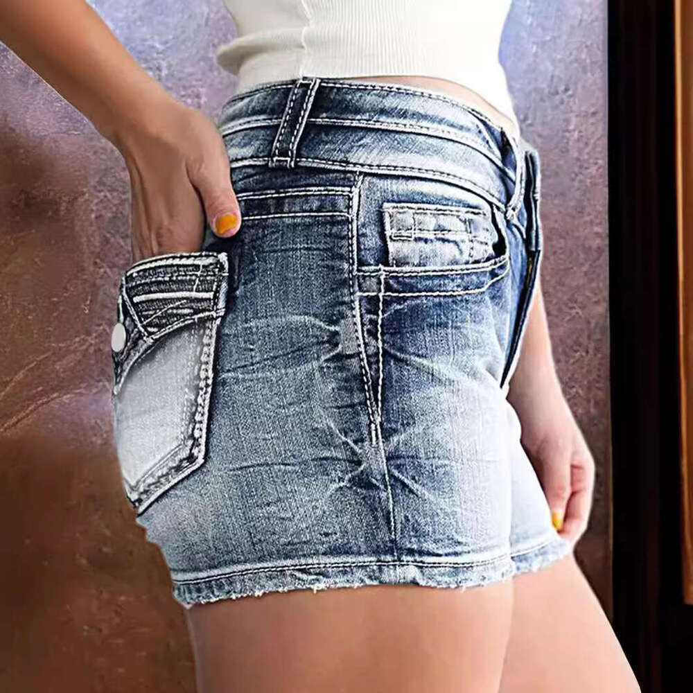 Denim Shorts Jeans Shorts Independent Women S New High Elastic Jeans Embroidered Versatile Denim Shorts For Women Ripped Short Jeans