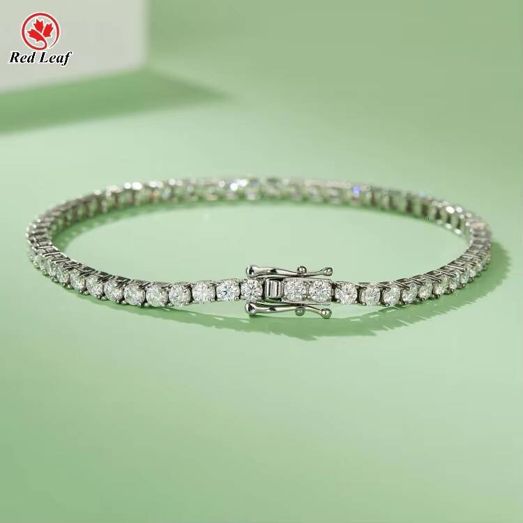 Red Leaf Pure Sier Fashion Premium Jewelry VVS1 Silicon Men and Women Tennis Bracelet