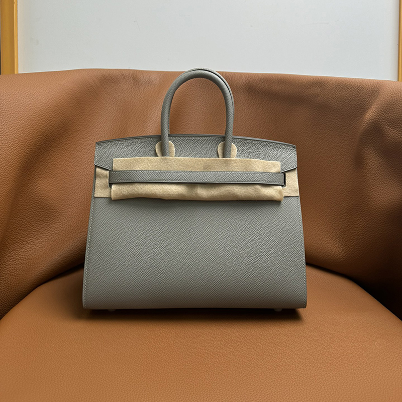 Sellier Style Italian Imported Epsom Leather Handbag 25CM Designer Tote Bag Woman's Top Handle Bag With Gift Box HB25A11