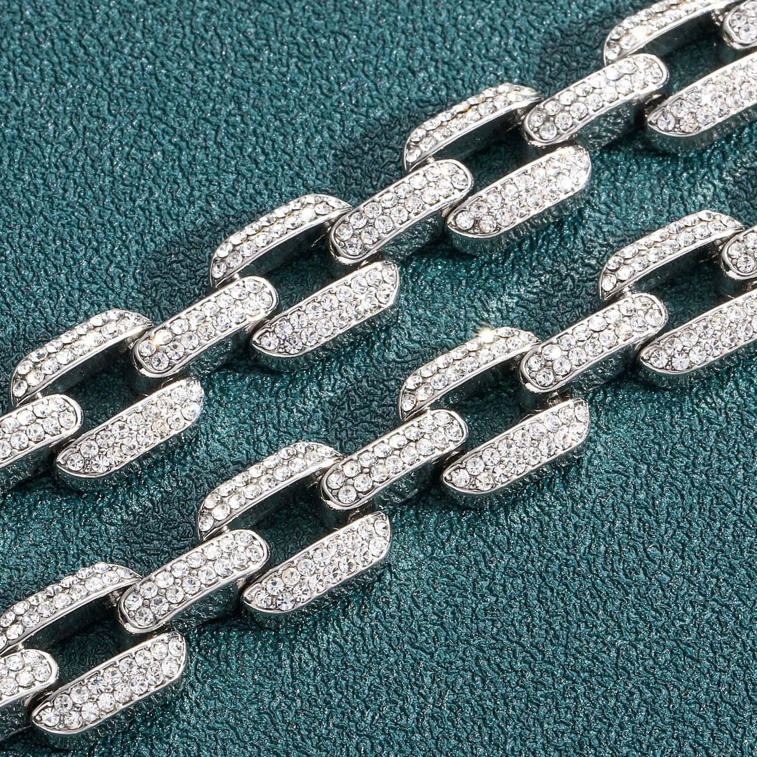 Moissanite bracelet 12mm geometric full diamond Moissanite bracelet mens fashion brand personalized accessories moissanite