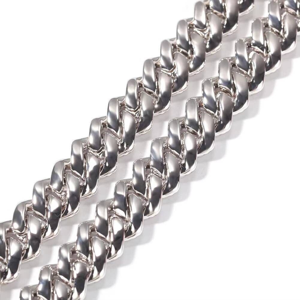 Accessories Brass Zircon Necklace Hip Hop Rap Fashion 13mm Men's Jewelry Miami Cuban Chain