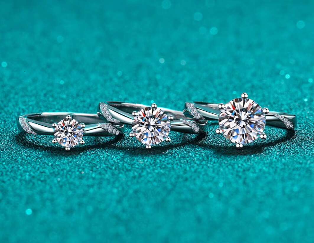Wedding Ring 1CT Moissanite Ring Jewelry Women Diamond Rings High Quality Engagement 925 Silver White GRA