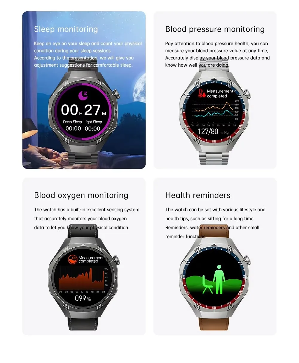 New For Huawei GT5 Pro Smart Watch HD AMOLED Screen NFC GPS Tracker Bluetooth Call Health Waterproof Smartwatch Men Women free shipping